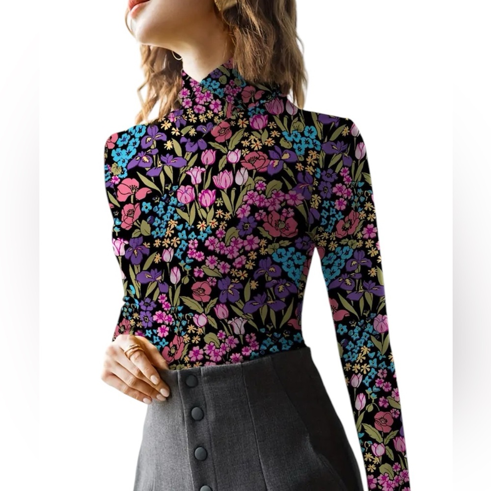 Long sleeve floral autumnal top